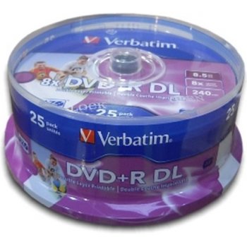 Verbatim DVD+R DL 8,5GB 8x, printable, spindle, 25ks (43667)