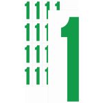 Čísla samolepicí 1 zelená samolepící vinylová fólie 75 mm písmo - aršík 4 ks – Sleviste.cz