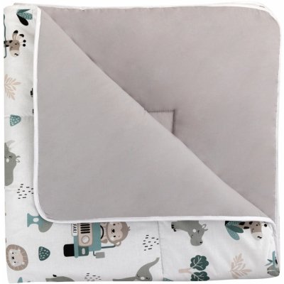 Bomimi HRACÍ deka bavlna oboustranná pojízdná zoo šedá – Zboží Dáma