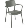 Zahradní židle a křeslo Fermob Studie s područkami Šedozelená zelená hliníková zahradní židle