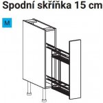EBS ES15CB skříňka spodní plnovýsuv bílá lesk, 15cm – Zboží Mobilmania