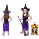 Dětský karnevalový kostým čarodějnice s kloboukem