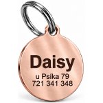 u Psíka Kulatá psí známka 25*30mm Rose Gold – HobbyKompas.cz