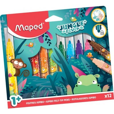 MAPED Fixy Jungle Fever Jumbo 12 ks 485235 – Zboží Živě