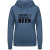 Dámská mikina s potiskem AWDis Hoodie mikina Nápis Tenhle chlap potřebuje Pivo Letecká modrá