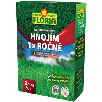 Agro FLORIA Trávníkové hnojivo HNOJÍM 1x ROČNĚ 2,5 kg