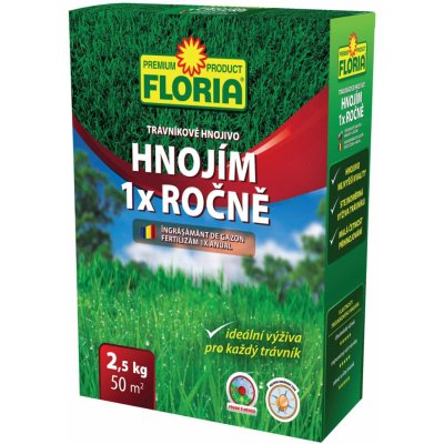 Agro FLORIA Trávníkové hnojivo HNOJÍM 1x ROČNĚ 2,5 kg – Zboží Mobilmania