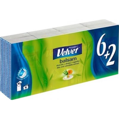 Velvet Balsam hygienické kapesníky 4-vrstvé 8 x 10 ks – Zbozi.Blesk.cz