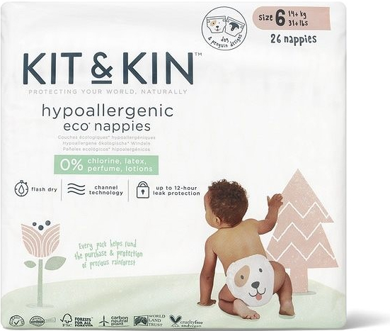 Kit & Kin Eko Naturally Dry Nappies 6 26 ks