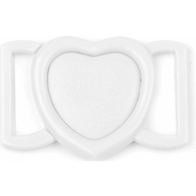 Plavkové zapínání srdce šíře 20 mm plastové - bílá (10 pár) – Zboží Dáma