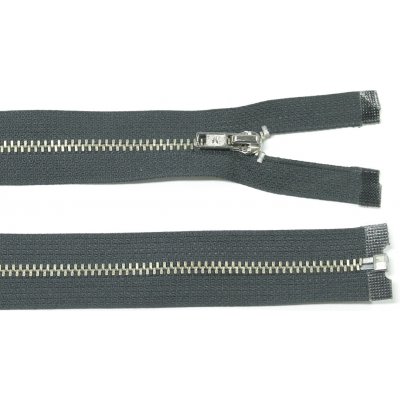 WICO Kovový zip no.3 rozepínací 50cm tmavě šedý (stříbrné zoubky) – Hledejceny.cz