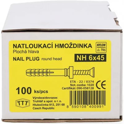 Hmoždinka natloukací NH – 6 × 45 mm – Hledejceny.cz