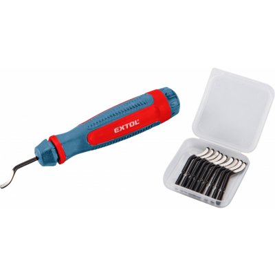 EXTOL PREMIUM 8803680 odhrotovač univerzální, dřík 3,2mm +10ks nožů HSS Co 5% – Sleviste.cz
