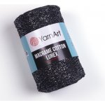 Yarn Art Macrame Cotton Lurex 723 černá se stříbrnou nitkou – Sleviste.cz