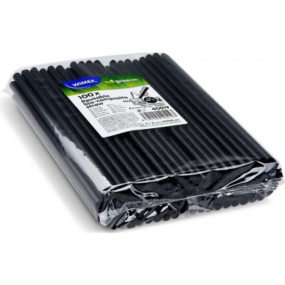 Wimex biokompozit brčko JUMBO 8 mm x 21 cm černé 100 ks – Zboží Dáma