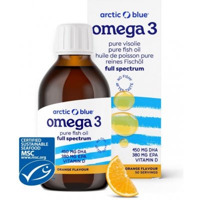Arctic blue Omega 3 500 mg DHA, 750 mg EPA 150 ml – Hledejceny.cz