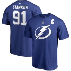Fanatics tričko #91 Steven Stamkos Tampa Bay Lightning Stack Logo Name & Number