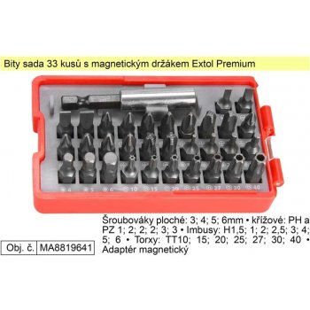 držák hrotů magnetický 33ks, CrV, EXTOL PREMIUM