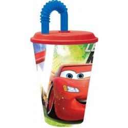 Storline kelímek plastový s brčkem a víčkem Auta Disney 430 ml ST22930