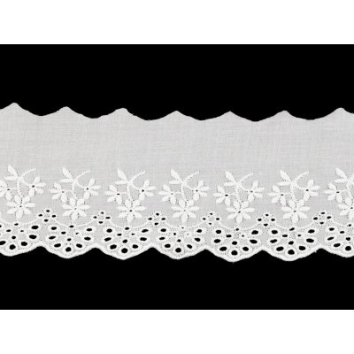 Bavlněná madeira - štykování šíře 80 mm Varianta: 1 bílá, Balení: 13.5 m – Zboží Dáma