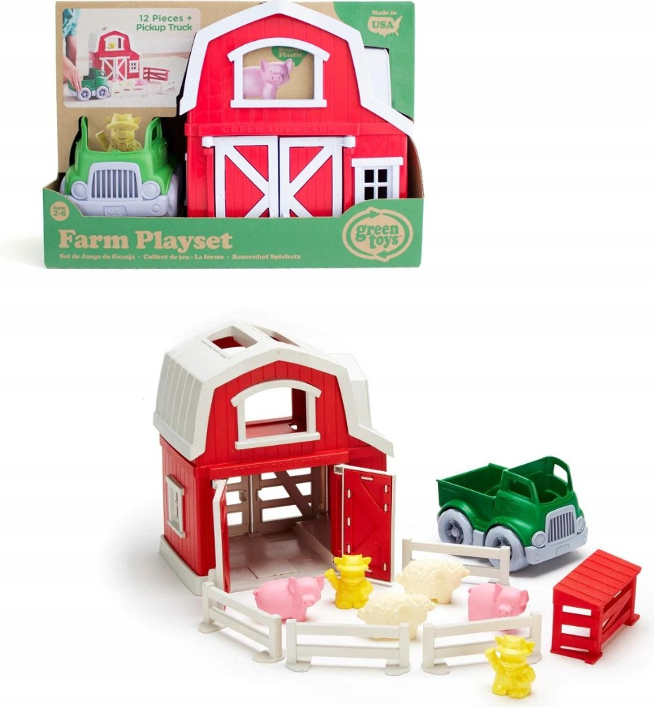 Green Toys Farma s domečkem autíčkem a zvířátky