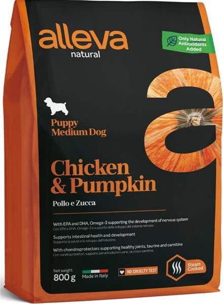 Alleva Natural Puppy Medium Chicken and Pumpkin 0,8 kg