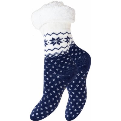 Aydemir dámské zateplené vánoční ponožky modrá