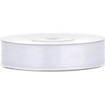 Jednolící atlasová stuha - 12 mm - bílá ( 25 m / ks ) – Zboží Dáma