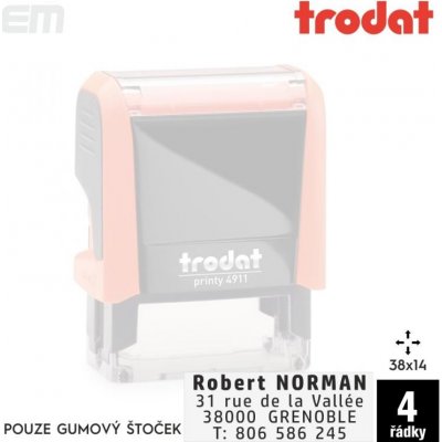 Trodat 4911 [ 38 x 14 mm pouze gumový štoček – Zboží Živě
