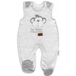 Baby Nellys Kojenecké bavlněné dupačky Monkey sv. šedý melírek – Zboží Dáma