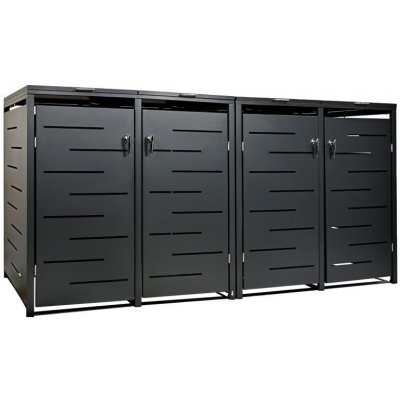 Stilista Skříň na 4 popelnice 260 x 80 x 116 cm antracitová – Zboží Dáma