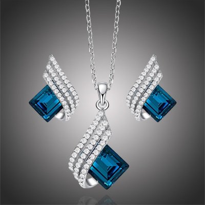 Grace Silver Jewellery stříbrná souprava šperků Swarovski Elements Marisa SET2060 modrá – Hledejceny.cz