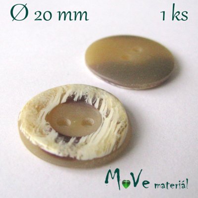 Knoflík ozdobný dvoudírkový 20mm/1ks – Zboží Mobilmania