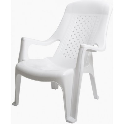 Mega Plast, plastová židle Club, 85 x 60 cm, výška 81 cm, bílá