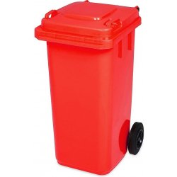 Těsmat popelnice hranatá 240l PVC červená