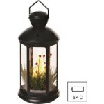 Emos DCLV15 LED dekorace vánoční lucerna se svíčkami černá 35,5 cm 3x C vnitřní vintage – Sleviste.cz