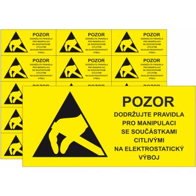 Pozor dodržujte pravidla pro manipulaci se součástkami citlivými na elektrostatický výboj samolepící vinylová fólie 75x35 mm aršík 15 ks – Zbozi.Blesk.cz