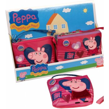 Azzar kabelka a peněženka Peppa Pig srdce růžová 15 x 14 x 4 cm od 290 Kč -  Heureka.cz