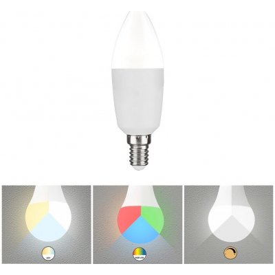 Rabalux Chytrá LED stmívatelná žárovka s funkcí RGB, E14, C37, 5W, 480lm, teplá bílá-studená bílá