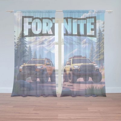 Sablio Záclony FORTNITE Off-road auta: 2ks 150x250cm – Zboží Mobilmania