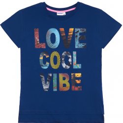 Winkiki kids Wear dívčí tričko Love Cool Vibe navy