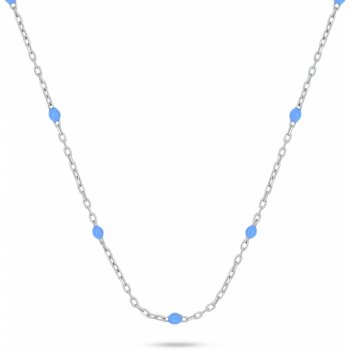 Brilio Silver Stříbrný náhrdelník s modrými kuličkami NCL112WTQ