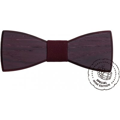 Bewooden Red Wine Bow Tie MTB169 dřevěný