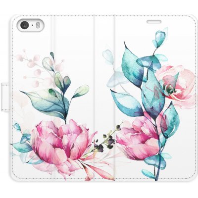 Pouzdro iSaprio Flip s kapsičkami na karty - Beautiful Flower Apple iPhone 5 / 5S / SE – Zbozi.Blesk.cz