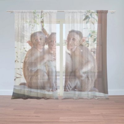 Sablio Záclony Opičky: 2ks 150x250cm – Hledejceny.cz
