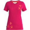 Dámské sportovní tričko Icebreaker Womens merino Central Classic SS T-Shirt Swarming Shapes Electron Pink