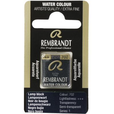 Rembrandt akvarelová barva v půlpánvičce 702 Lamp Black – Hledejceny.cz