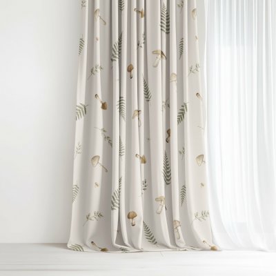 Goldea dekorační závěs luca - muchomůrky s kapradím 200x150 cm – Hledejceny.cz