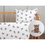 JAN peří Dětské mušelínové povlečení medvídek na bílé 60 x 45 cm 135 x 90 cm – Zboží Mobilmania