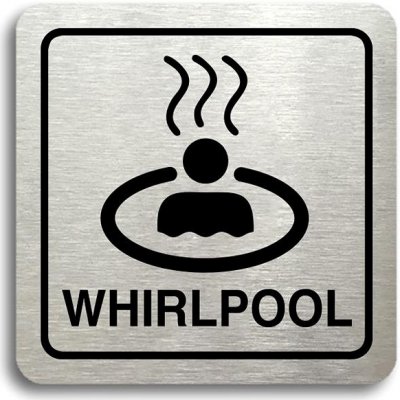 Accept Piktogram "whirlpool II" (80 × 80 mm) (stříbrná tabulka - černý tisk) – Zboží Mobilmania